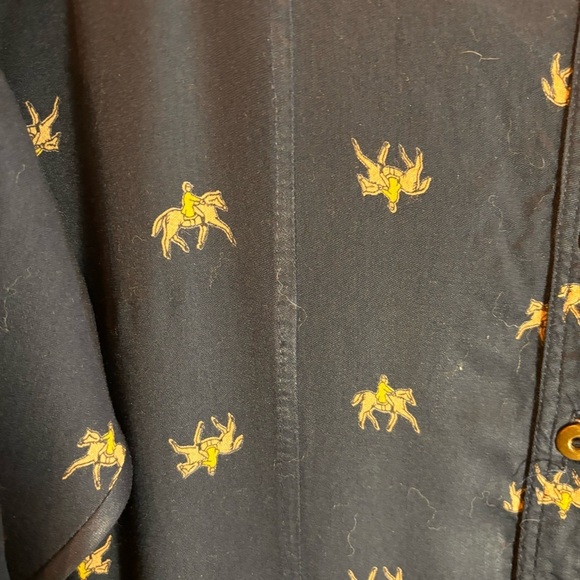 TRISTAN & ISEUT Sz L Vintage Drop  Waist Balloon Sleeves Horse Button Down Dress - Picture 6 of 13